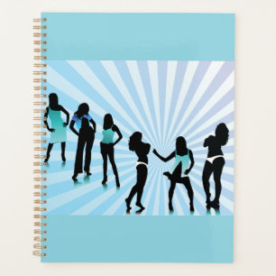 Agenda Siluetas de mujeres elegantes moda azul teal