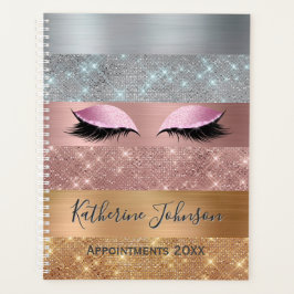 Agenda Silver Gold Rosa Gold Purpurina 2024 Salón de bell