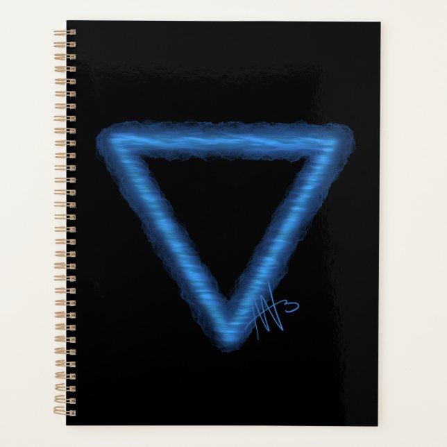 Agenda Símbolo de alquimia de elemento de agua ondulada (Anverso)