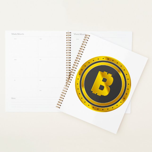 Agenda Símbolo de Bitcoin de oro Moneda digital (Subido por el creador)