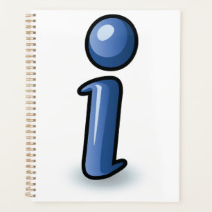 Agenda Símbolo de icono de información azul brillante