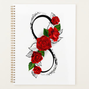 Agenda Símbolo de infinito con rosas rojas