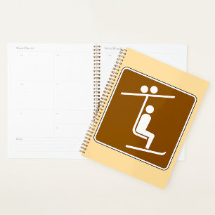 Agenda Símbolo de teleférico rústico icono de deportes de