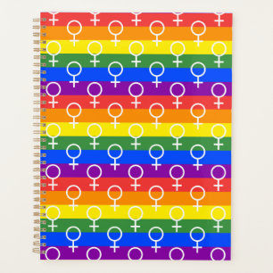 Agenda Símbolo femenino patrón arcoiris