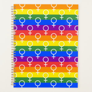 Agenda Símbolo femenino patrón arcoiris