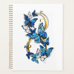 Agenda Símbolo infinito de mariposas Morpho azules
