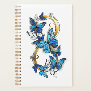 Agenda Símbolo infinito de mariposas Morpho azules