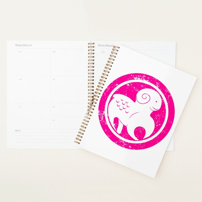 Agenda Símbolo zodiaco de Aries Astrología de Ram Rosa Gr (Subido por el creador)