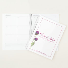 Agenda Simple acuarela Amaranth Thistle Flower Boda