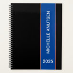 Agenda Simple Black and Blue Personalized Planner 2025<br><div class="desc">Simple Black and Blue Personalized Planner 2025</div>