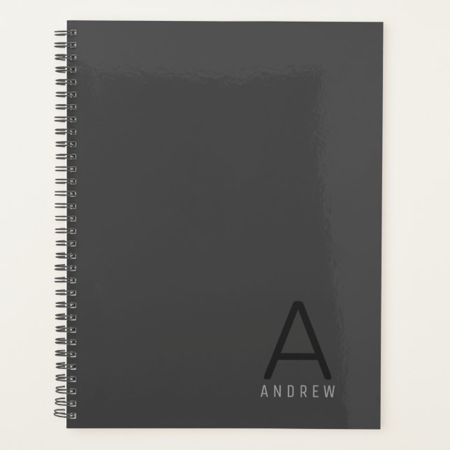 Agenda Simple clásico moderno nombre personalizado chicos (Anverso)