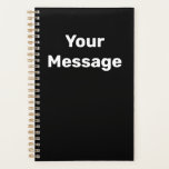 Agenda Simple en blanco y negro la plantilla de texto del<br><div class="desc">Puede crear su propio mensaje en texto blanco en este planificador negro.</div>