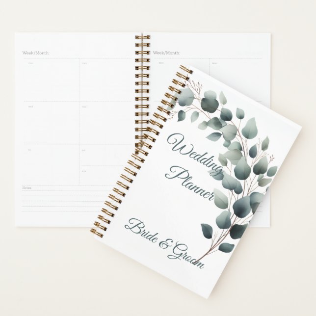 Agenda Simple Eucalyptus Wedding Planner (Demostración)