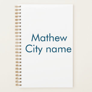 Agenda simple letra inicial monograma añada su nombre