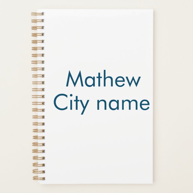 Agenda simple letra inicial monograma añada su nombre (Anverso)