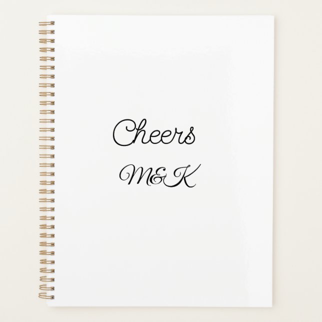 Agenda Simple minimal add name cheers couple name custom  (Anverso)