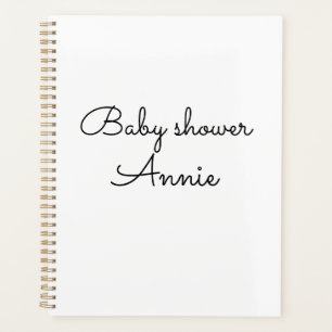 Agenda simple minimal agrega tu nombre texto baby shower 