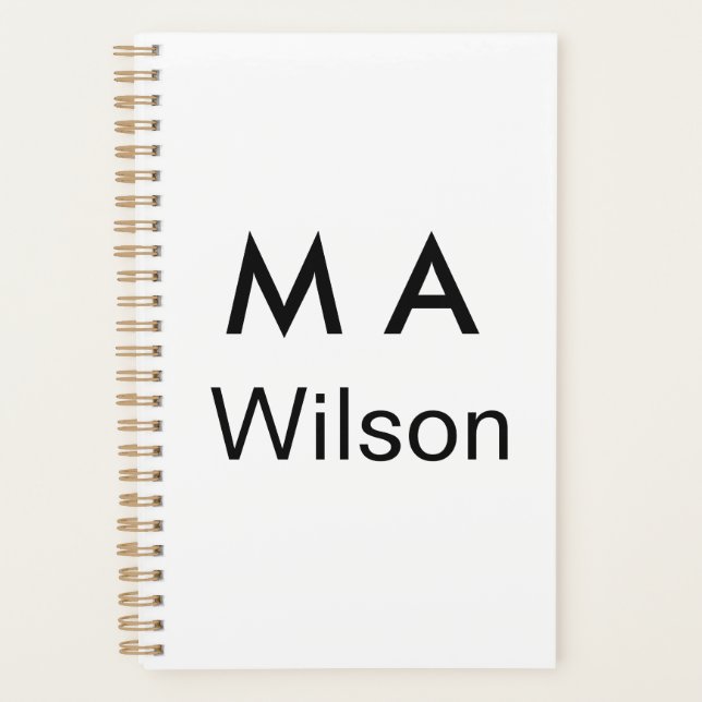 Agenda Simple monogram add your name letter man minimal   (Anverso)