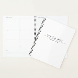 Agenda Simple negro y blanco minimalista moderno