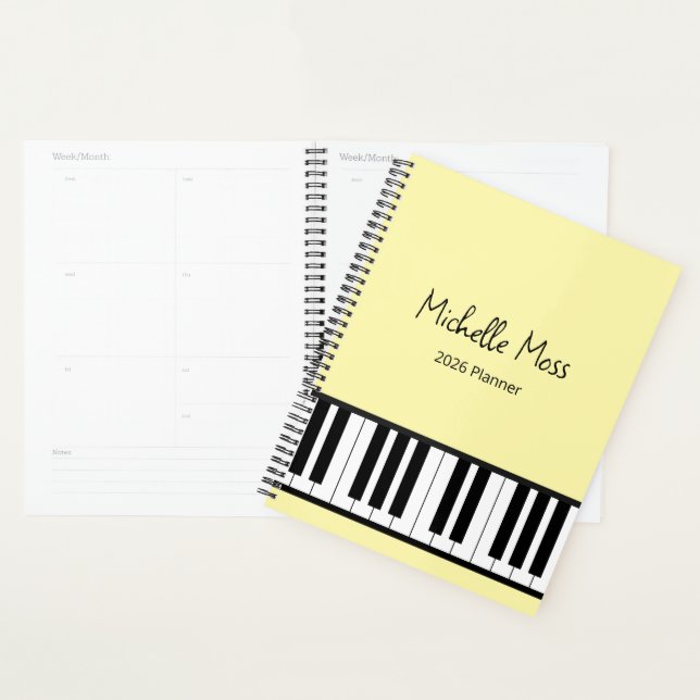 Agenda Simple Piano Pianist Music Teacher Yellow (Demostración)
