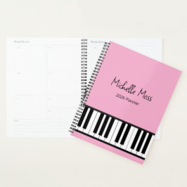 Agenda Simple Pink Piano Pianist Music Teacher 