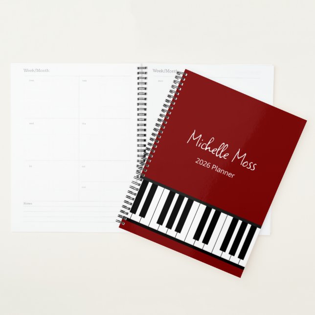 Agenda Simple Red Music Piano Teacher  (Demostración)