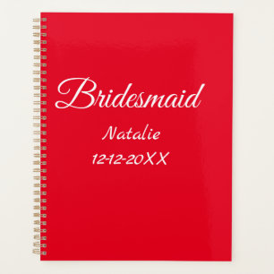 Agenda Simple texto minimalista rosa para dama de honor a