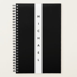 Agenda Simplista moderna en blanco y negro