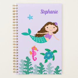 Agenda Sirena Bajo El Mar Púrpura Personalizada