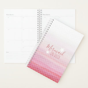 Agenda Sirena Rosada En Planner Mensual Semanal De Trabaj