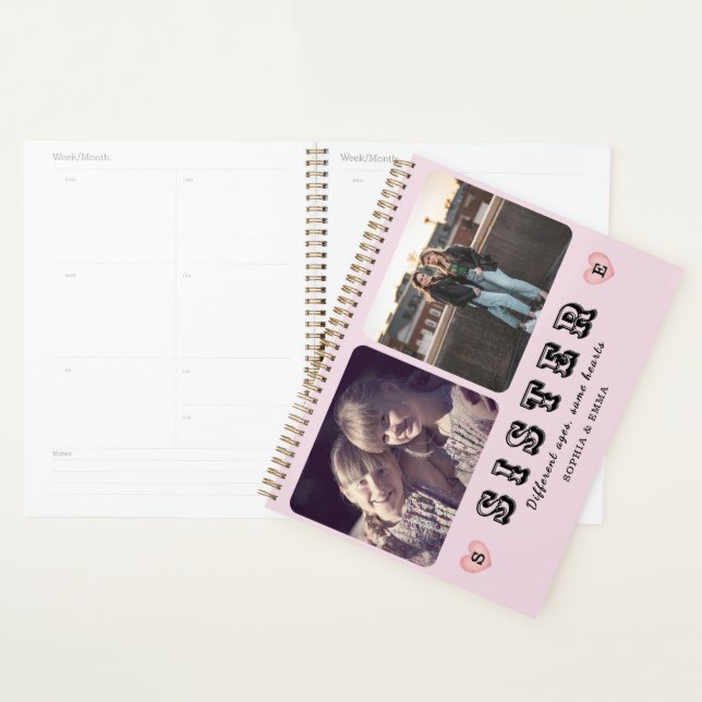 Agenda Sisters Photo Planner – Different Ages, Same Heart (Demostración)