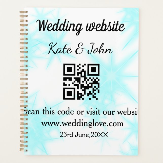 Agenda Sitio web de boda simple minimal QR código agregar (Anverso)