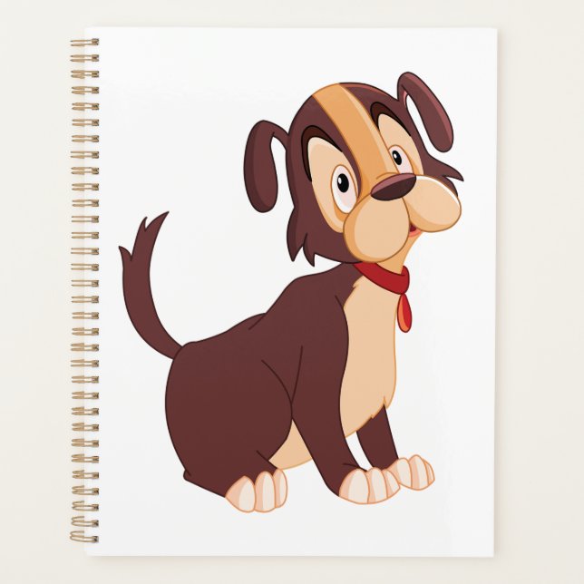 Agenda Sitting Brown Puppy Sweet Happy Dog (Anverso)