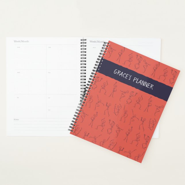 Agenda Skeleton Dance Planner - naranja (Demostración)