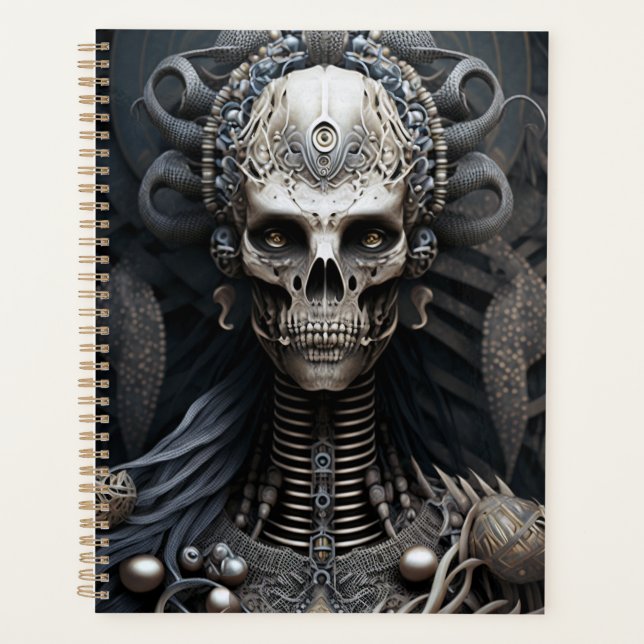 Agenda Skeleton Skull Monster Horror Planner (Anverso)
