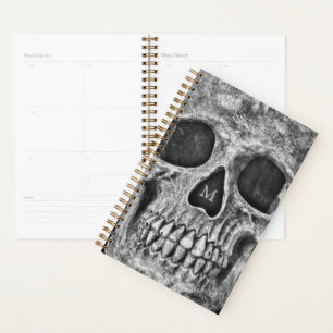 Agenda Skull Face Gótico Blanco Negro Guay Macabre