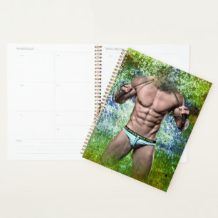 Agenda SlipperyJoe's hombre adulto muy musculoso sin cami
