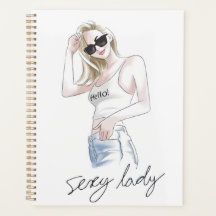 Slogan de dama sexy con chica de moda
