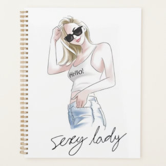 Agenda Slogan de dama sexy con chica de moda