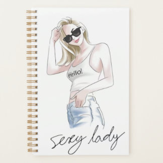 Agenda Slogan de dama sexy con chica de moda