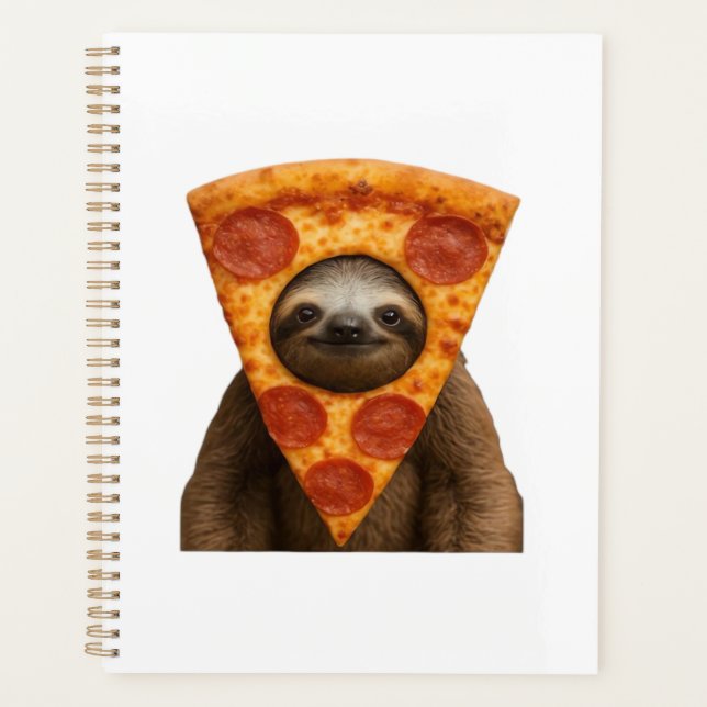 Agenda Sloth pizza funny weird prank meme cute happy chri (Anverso)