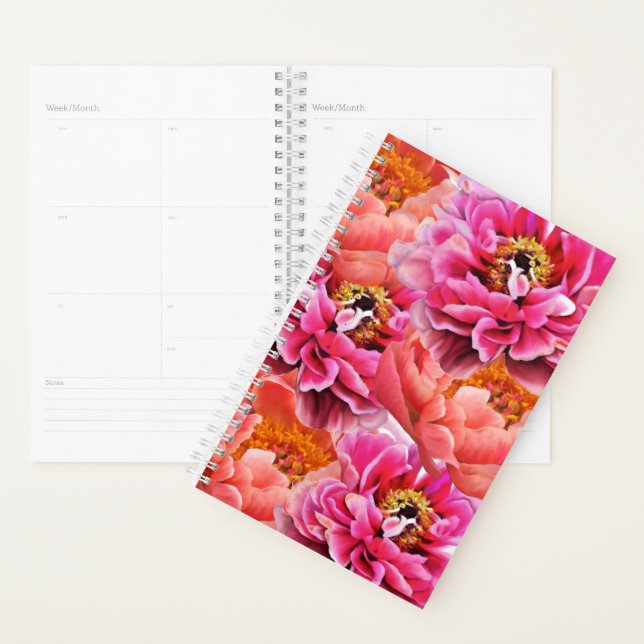 Agenda Sm Planner Peonies Rosados/Corales (Demostración)