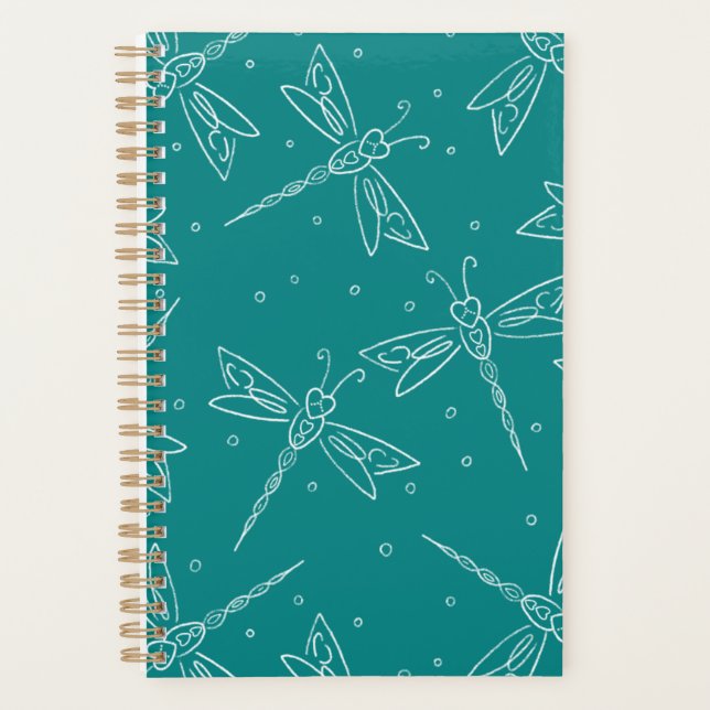 Agenda Small dragonfly themed planner - teal (Anverso)