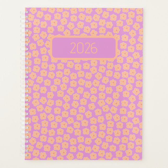 Agenda Small Peach Flowers on Pink (Anverso)