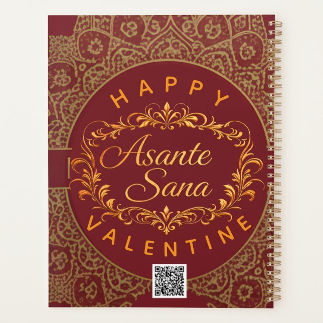 Agenda Smart Asante Sana Valentine Gold Art & Custom QR (Reverso)