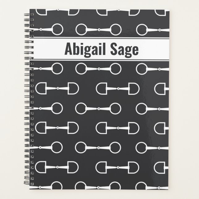 Agenda Snaffle personalizada se muerde el caballo blanco  (Anverso)