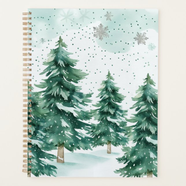 Agenda Snowfall Whispers – Winter Forest Notebook (Anverso)
