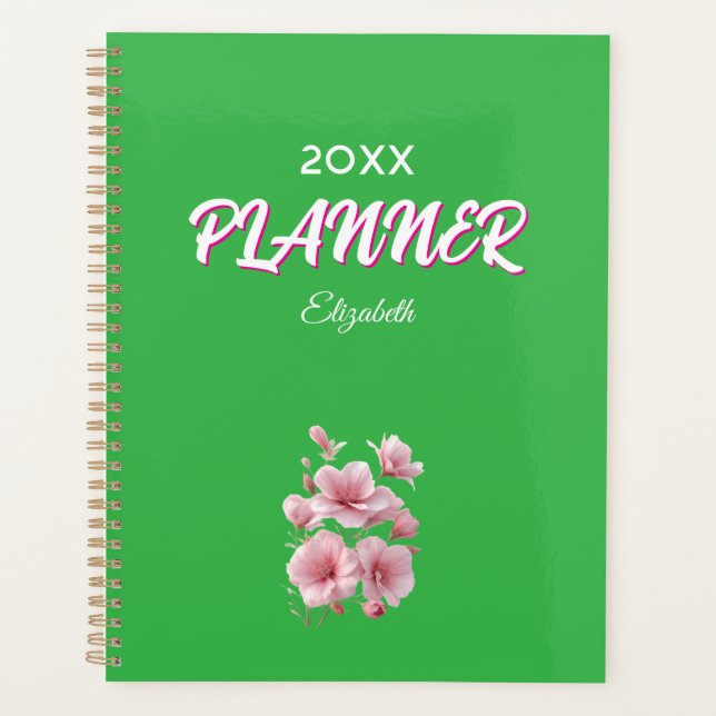 Agenda Soft Elegant Pink Floral Personalized (Anverso)