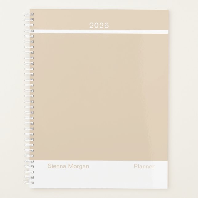 Agenda Soft Khaki/Beige Minimalist (Anverso)