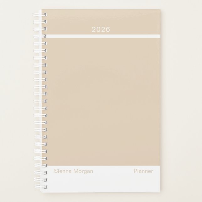 Agenda Soft Khaki/Beige Minimalist Planner (Anverso)